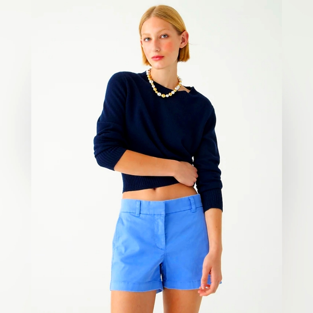 J.Crew Classic 3.5" Blue Cotton Chino Shorts - Size 6 - EUC